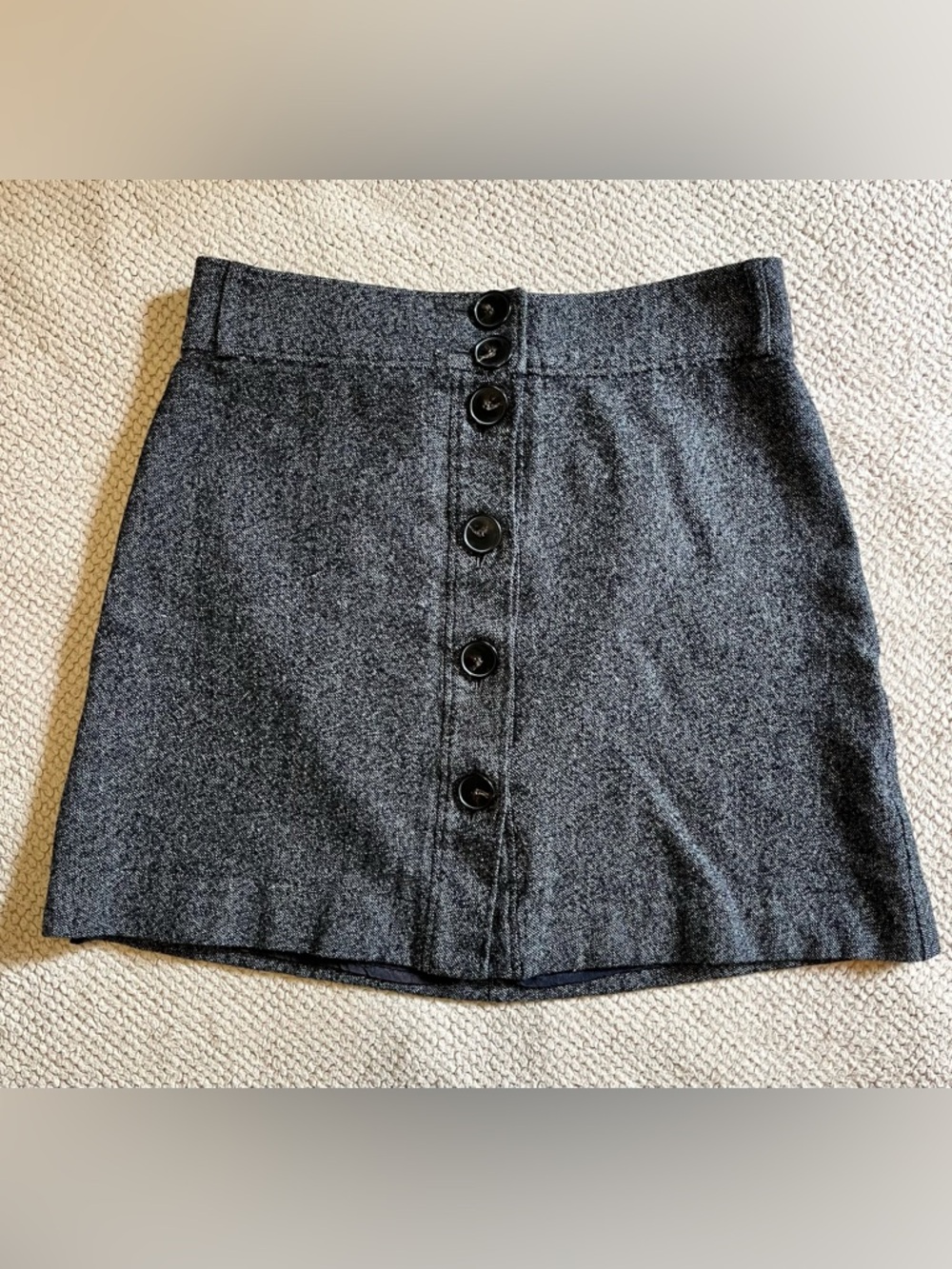 Massimo Dutti cotton wool blend mini skirt black and white gray tweed effect